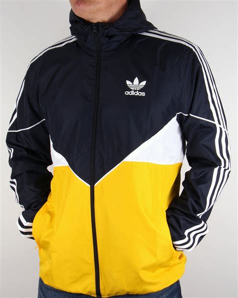 adidas blue and yellow jacket|adidas navy blue jacket.